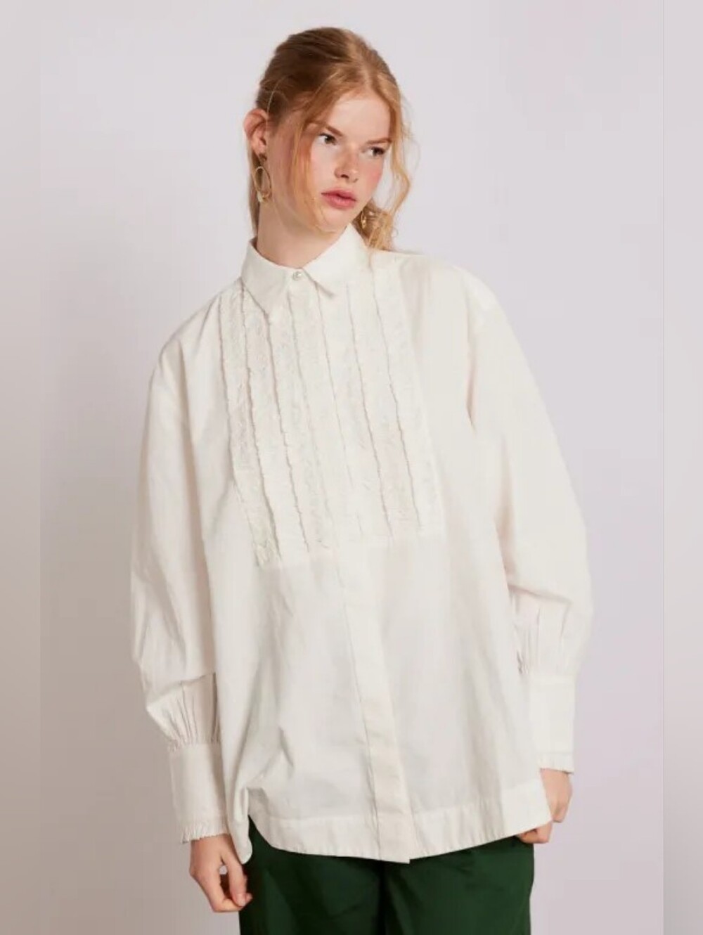 Damson Madder Tuxedo Ruffle Shirt EU Size 18/ US Size 14 (see Measurements)